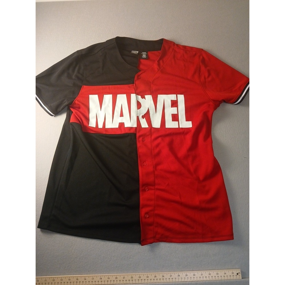 Disney Parks Our Universe Marvel Logo Baseball Jersey 2XL!!